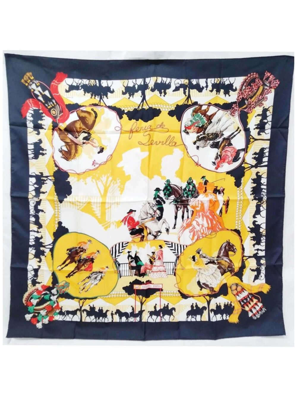 Authentic Hermès Feria de Sevilla Carré 90 Silk Scarf - Picture 2 of 10